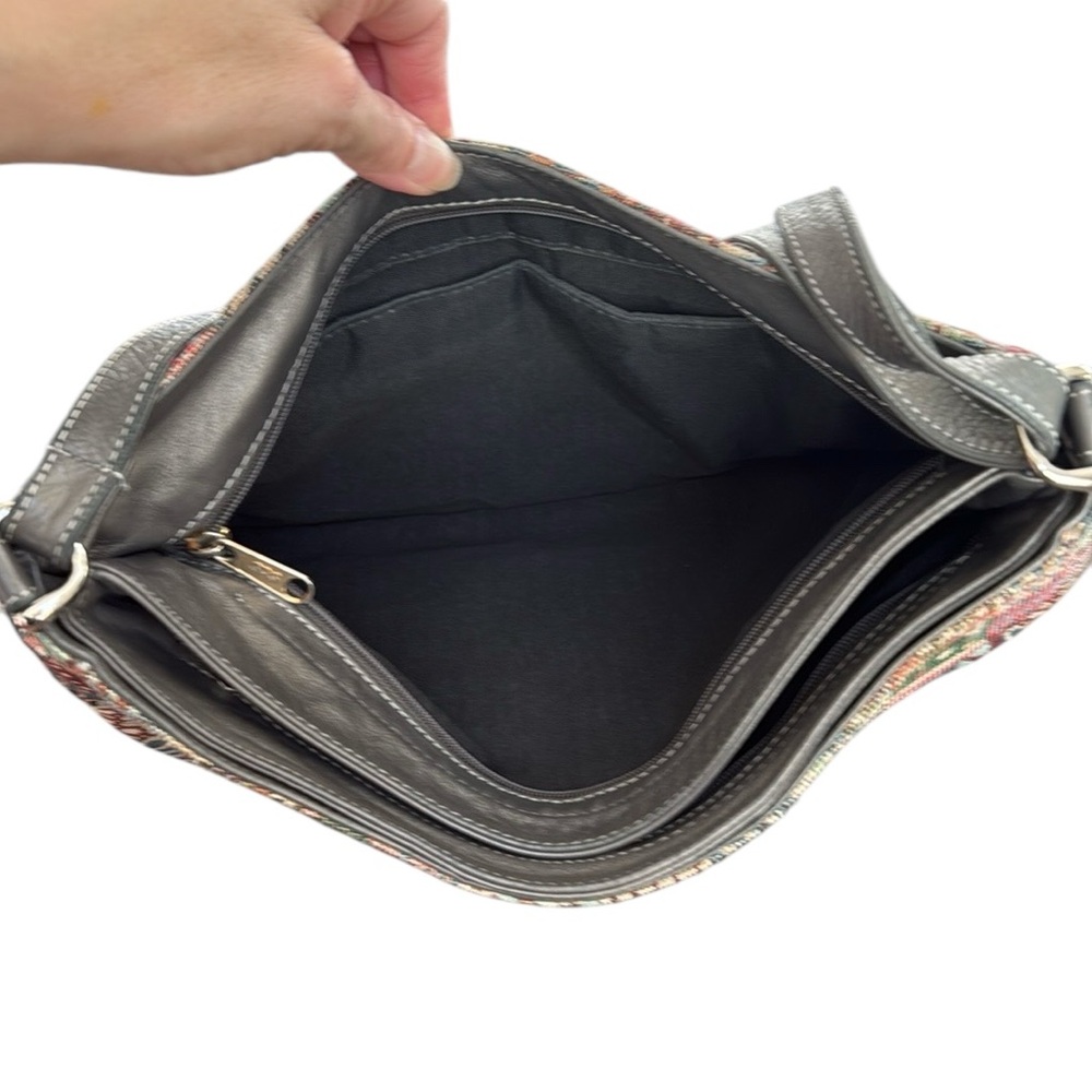 Sas Multi-Color Patchwork Zipper T Purse In Metal… - image 4